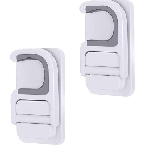 Lot de 2 supports adhésifs pour balai, fixations murales auto-agrippantes pour rangement d’outils ménagers