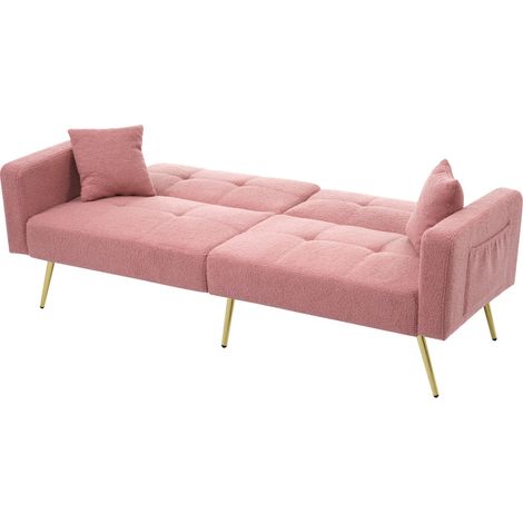 Canapé Convertible Lit Angle Réglable Mousse Rose 175.00x64.00x72.00 ZIPSOFA (1/5)