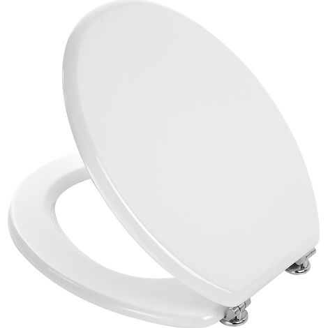 Copriwater universale in MDF bianco con cerniere regolabili in metallo (1/5)