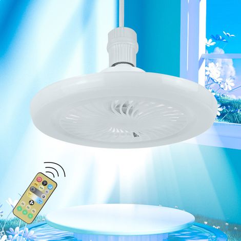 Eovaizge Mini ventilateur de plafond LED pour chambre d'étudiant, sans installation, suspension silencieuse, luminaire LED pour bureau/salle à manger (1/4)