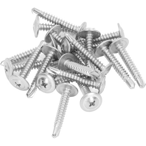 50 selbstbohrende Schrauben aus Edelstahl 304, Senkkopf mit Unterlegscheibe, M4,8 x 32, 50er-Packung für hochbelastbare Befestigungen