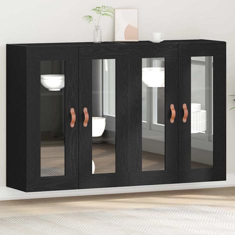 Wandschränke 2 pcs Schwarz Eichen-Optik 69,5 x 34 x 90 cm