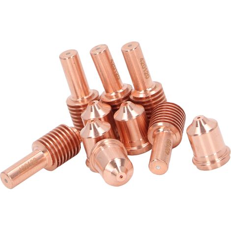 Lot de 10 consommables torche plasma: 5 embouts 420118 et 5 électrodes 420120 en laiton pour PMX 30XP (1/5)