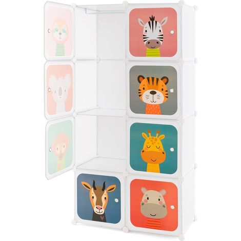 Portable Kids Wardrobe 8-Cube Baby Closet Dresser Children's Storage Organizer (1/2)