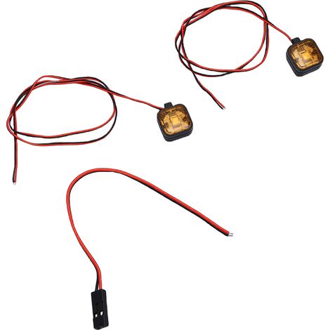 Phares LED pour voiture télécommandée, projecteurs avec support métallique réglable, bande lumineuse clignotante orange de 12 mm de diamètre pour voiture RC. (1/5)