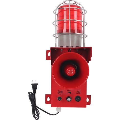 Sirène d'alarme industrielle 120dB, corne sonore étanche IP65, sécurité extérieure marine, prise US 110V, avertisseur lumineux et sonore (1/5)