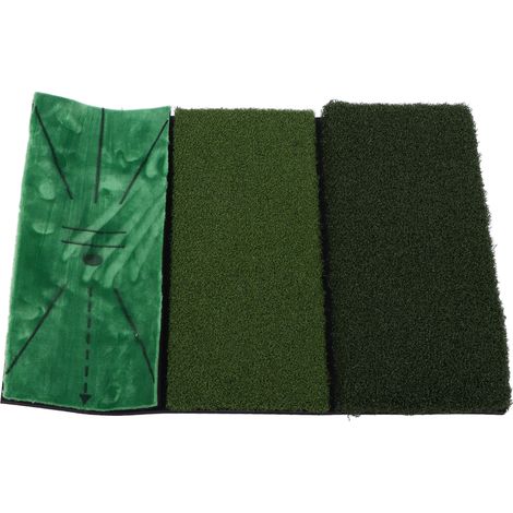 Tapis d'entraînement de golf 3 en 1, gazon artificiel, coussin de frappe pour la pratique du golf en extérieur (1/5)