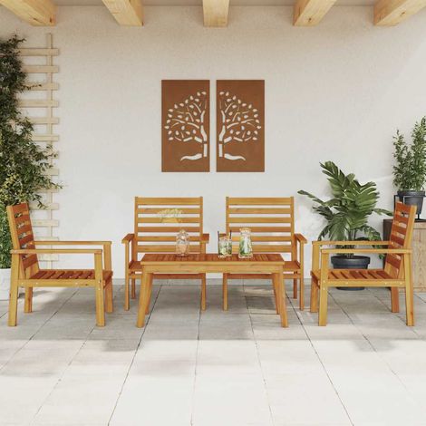 vidaXL Juego de muebles de jardín 5 pzas madera maciza de acacia (1/5)