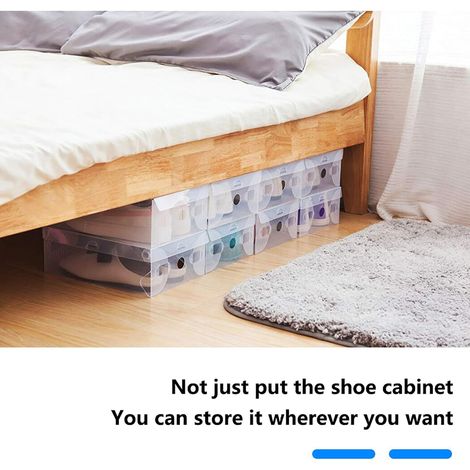 Lot de 20 Boîtes de Rangement Transparentes pour Chaussures Boîte de Rangement Boîte à Chaussures Boîte de Rangement Boîte à Chaussures Pliante 28 cm x 18 cm x 10 cm