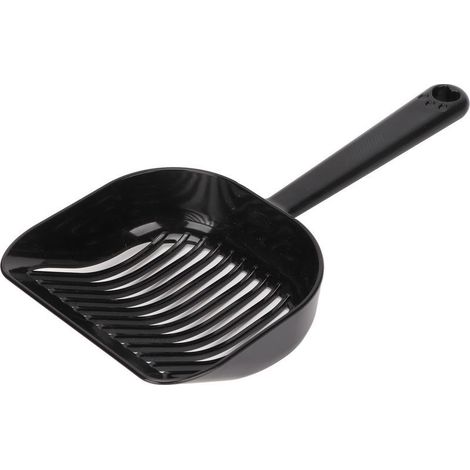 Pelle à litière pour chat en ABS, conception de filtrage avec espacement de 5 mm, pelle à merde avec poignée ergonomique, style ordinaire noir (1/5)