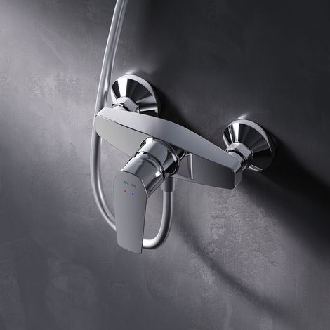 AM.PM Mitigeur Douche Chrome Robinet Douche Main Monté Mur pour Salle de Bains Mélangeur Douche en Laiton (1/5)