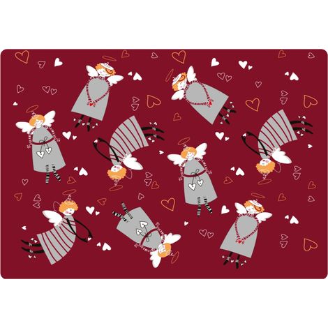 Rechteckiges Tischset 29×42 cm, Muster „Angel Red“ – ökologischer Filz, waschbar bei 40 °C, Bertoni (1/4)