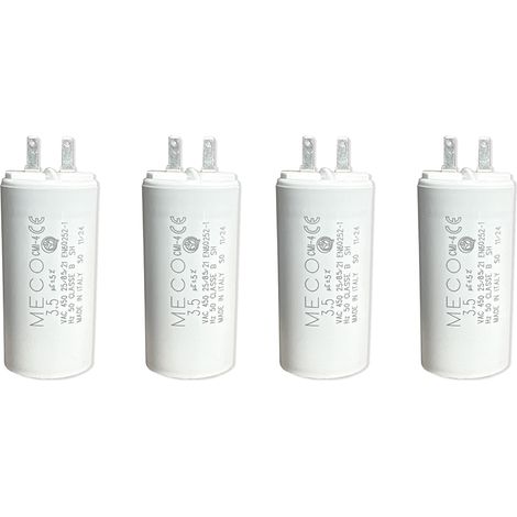 Condensateurs 2,5 µF - Pièce d'origine - type Faston 2,8 à cosses - 10 000 h - Compatibles de moteurs de volet roulant 6 Nm - GARANTIE 2 ANS - Fabrication européenne - 3,5 uF - Lot de 4 (1/4)