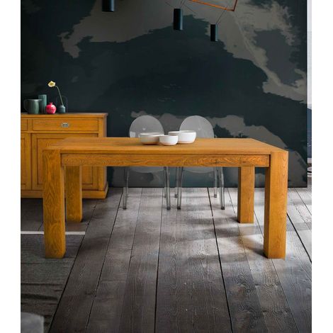 Tavolo Rettangolare Allungabile Legno Nodato Finitura Grano Dimensione Tavoli: 140 x 90 + 2 allunghe 40 cm