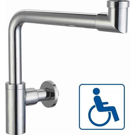 Waschbecken-Siphon platzsparend, verchromt (1/3)