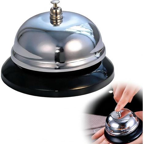 Cloche de table, cloche de réception, cloche de table, en acier inoxydable, solide et durable, pour artisanat, restaurant, bar, sonnette, service, bague, maison (1/5)