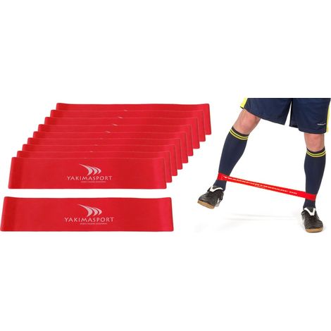Bandes de fitness - lot de 20 bandes rouges, résistance moyenne