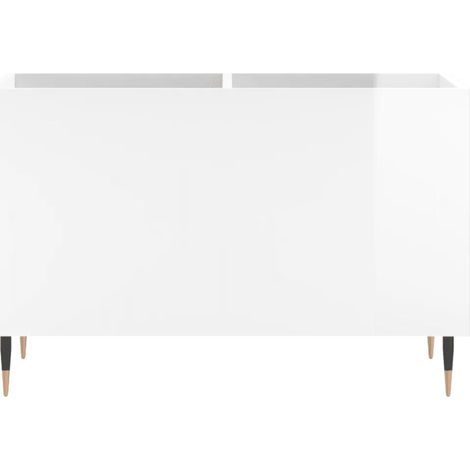 vidaXL Plattenregal Weiß Glänzend 74,5x38x48cm Holz