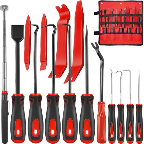 Kit de crochet 9 pièces – Outils avec joint torique et tournevis – Poignées ergonomiques – Pour travaux de carrosserie (1/5)