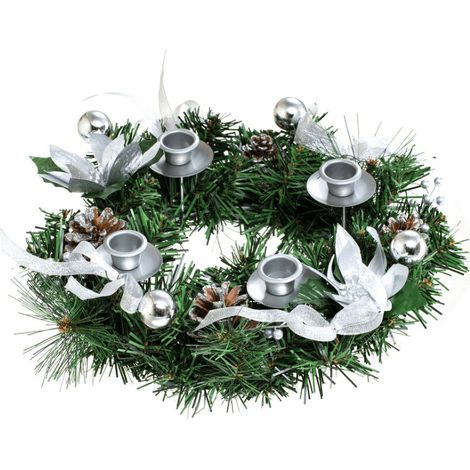 Guirlande En Rotin - Couronne De Noël Pour Porte Et Mur - Décoration Festive En Rotin Naturel Avec Pommes De Pin - 1 Pièce (1/2)