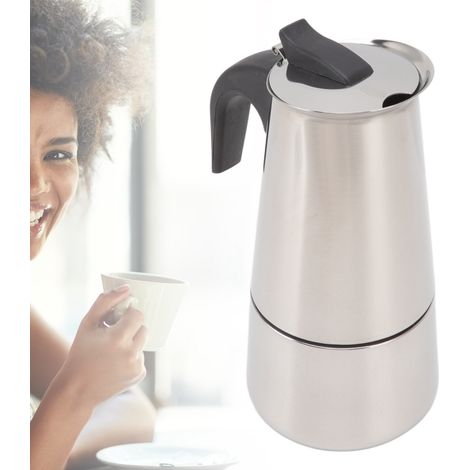 Tragbare Kaffeemaschine aus Edelstahl im italienischen Stil mit geraden Wänden, europäische Kaffeetasse, 450 ml (1/5)