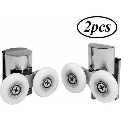 Roulette de Douche Roulettes Haut et Bas pour Porte de Douche Roulettes de Porte de Douche de 23 mm Porte Coulissante de Douche Galets de Roulettes Douche Porte Coulissante 23mm 2 Pièces (1/5)