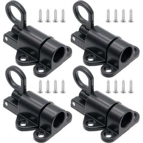 Set di 4 chiavistelli per porte in lega di alluminio, con chiusura automatica, serratura a ritorno automatico con viti, per finestre, porte in legno, ante di armadi, porte finestre, guardaroba.