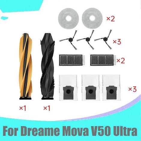 Filtre pour aspirateur brosse pour aspirateur Filtre de brosse pour aspirateur filtre de 2Pcs Main Roller Aspirateur pour V50 Ultra Side Brosse HEPA Filtre Serpillière Cloth Sac à poussière Aspirateur (1/5)