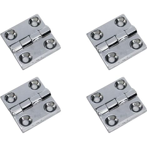 4 charnières pliantes en métal, en alliage de zinc, à roulement à billes, pour portes de placards et armoires, 4 x 4 cm (1,57 x 1,57 pouce), blanches. (1/5)