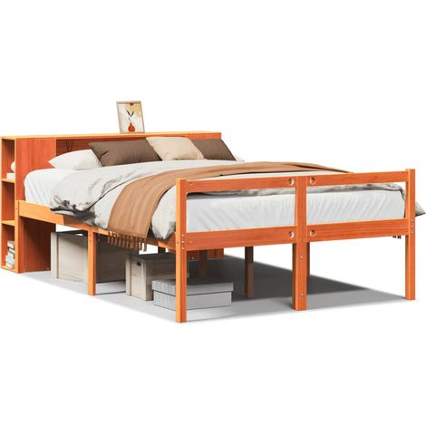 Maison Exclusive - Letto Libreria senza Materasso Marrone Cera 135x190 cm Legno