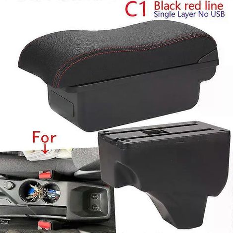 Boîte de rangement pour accoudoir de Peugeot 2008 (compatible Peugeot 208 2019-2024) - Pièce de rechange pour accoudoir - Accessoire auto pour surface incurvée (1/5)