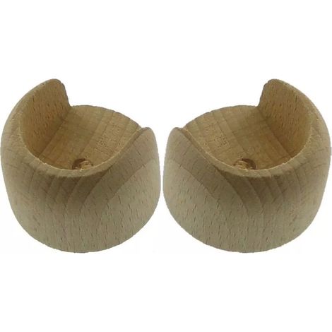 2 supporti parete/parete per bastone ø28mm sbiancato.