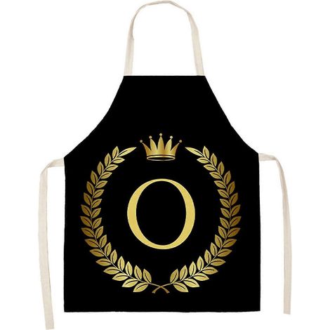 Tablier de cuisine en lin - Tablier sans manches en coton et lin imprimé de lettres