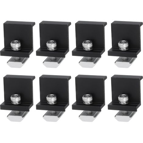 Kit de 8 fixations pour bornes solaires, support de montage réglable en alliage d'aluminium de 35 mm pour panneaux solaires (1/5)