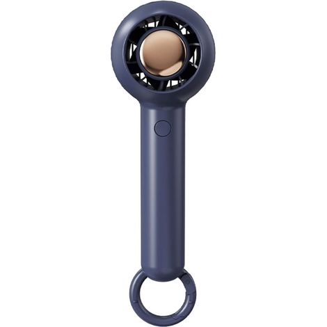 Mini ventilador turbo portátil – Sin aspas, recargable por USB, silencioso, con mosquetón – Ideal para la escuela y los viajes – Azul (1/5)