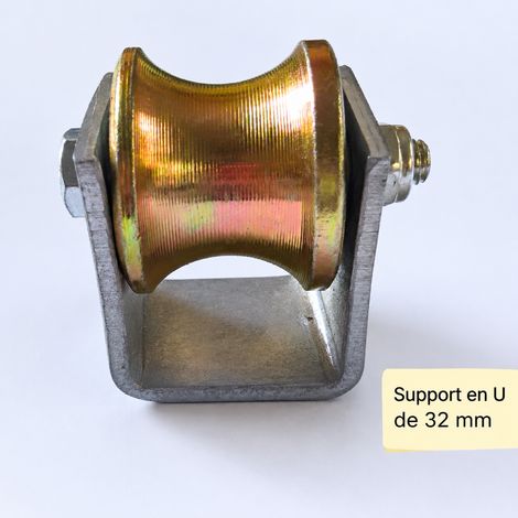 Poulie suspendue pour tube 1,5 pouce galet à gorge en Y acier diamètre 32 mm 1 kg – Livraison gratuite (1/5)