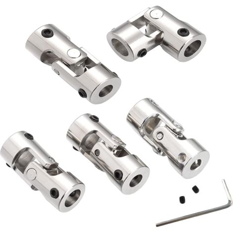 Sollbry piezas de acoplamiento de eje metálico, conector de motor, junta universal, conector de motor de acoplamiento de eje, junta universal metálica para conectar modelos de coches (3 x 3 mm) (1/5)