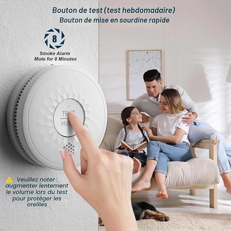 Détecteur de Fumée Domestique Piles AA sans LED Clignotante (1/4)