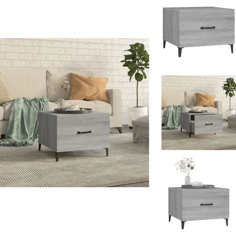 Table basse avec pieds en métal Sonoma gris 50x50x40 cm - Table Basse Industrielle - Table D'appoint Design - Meuble Salon Moderne - Table Bas Prix - Meubles Industriels (1/5)