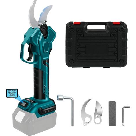 Sécateur électrique sans fil pour batterie, Sécateur de Jardin électrique diamètre de coupe max 65 mm Ciseaux de Jardin sans Fil 4 vitesses avec écran LCD pour branches, arbustes (1/5)