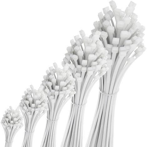 100 Pièces Serre-câbles 100 x 2,5 mm (10 x 0,25 cm) Plastique Attache-câbles Fixation de Câbles Très Grande Force de Traction et Résistance à la Déchirure Usage Domestique et Industriel Blanc