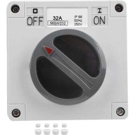 Interrupteur Rotatif Étanche IP66 2P 32A 250V avec Voyant pour Extérieur et Industriel (1/4)