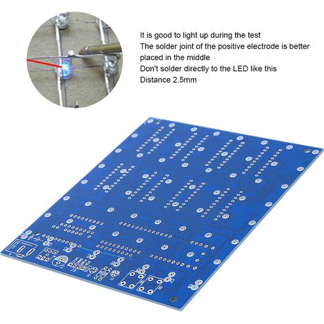 Kit LED DIY 3D 8x8x8 Blanc Lampe Lumière Bleue Ensemble Électronique à Assembler Soi-Même (573+2803+5a60s2) (1/5)