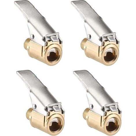 4 Pièce Embout de Gonflage Laiton 8mm Adaptateur de Valve de Pneu de Voiture Raccord de Valve de Gonflage Clip Valve Air Mandrin Pompe de Gonflage pour Pneu de Voiture ou Camion (1/5)