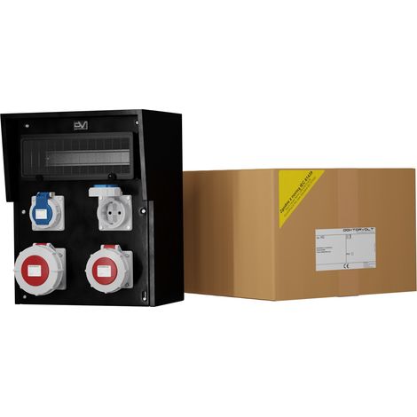 Tableau électrique de chantier en caoutchouc HD IP67 32 A/5 P 16 A/5 P 2 x 230 V, prises Mennekes et Schuko, Doktorvolt DV-9535-D (1/4)