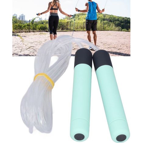 Leuchtendes Springseil, das auf TikTok viral ging, Unisex-Lichtleiterseil, Lauftraining für Schüler, Gewichtsverlust, Springseil mit fluoreszierendem LED-Nachtlicht, grün. (1/5)