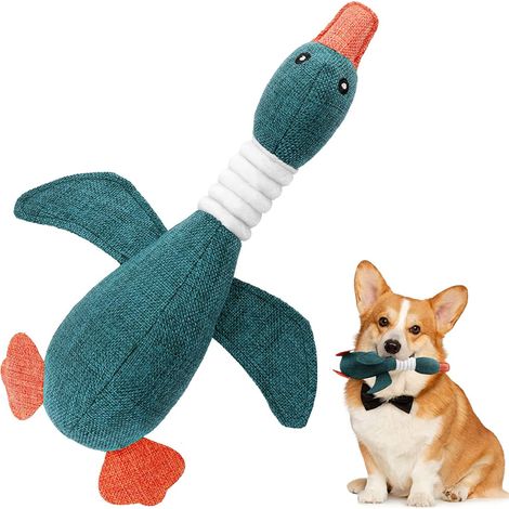 Jouets pour chiens, jouets en peluche durables à mâcher pour le nettoyage des dents de chien, jouet d'entraînement en forme d'oie pour chiots de petite et moyenne taille, mignon puzzle doux jouet inte (1/5)