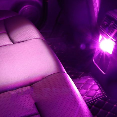 Set mit 10 rosafarbenen LED-Ambiente-Autoleuchten, einfacher Anschluss, schnelle und unkomplizierte Installation, dekorative LED-Beleuchtung. (1/5)