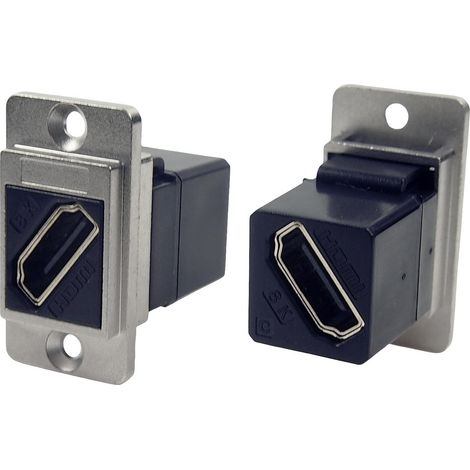 Cliff CP30788M HDMI-Adapter Buchse, Einbau Nickel, Schwarz 1 St.