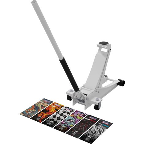Sealey 2000CW Low Entry Custom Design Trolley Jack with Rocket Lift 2 Tonne - White (1/5)